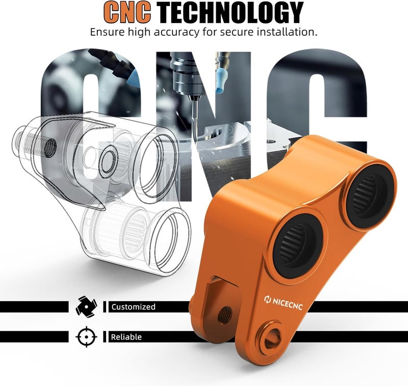 NICECNC 40MM/1.57" Rear Lowering Links Rear Suspension Lowering Triangle Compatible with 690 Enduro/Enduro R/SMC/SMCR 2008-2018, Orange - Image 4